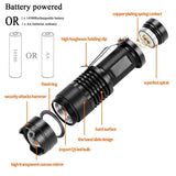 LED Flashlight 2000LM Q5 Mini LED Flashlight COB Torch AA/14500 Adjustable Zoom Focus Torch USB T6 Flash Light 18650 Penlight - Techngeek