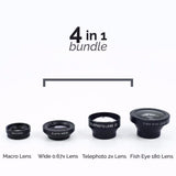 4 in 1 Universal 2X Telescope Wide Angle Marco  Fisheye Lens for iPhone Android Phone - Techngeek