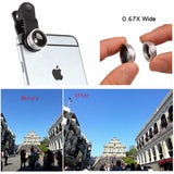 4 in 1 Universal 2X Telescope Wide Angle Marco  Fisheye Lens for iPhone Android Phone - Techngeek