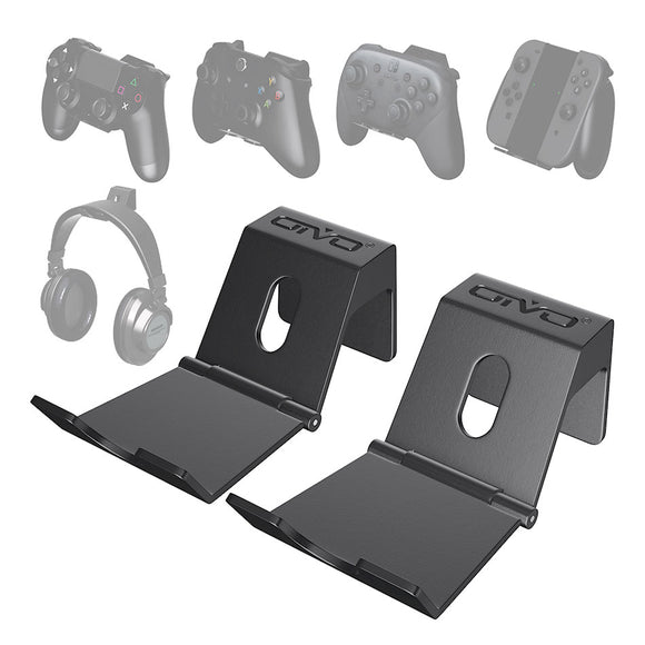 Oivo 2 Pack Wall Mount Game Controller Stand Holder for PS4 Controller Headphone Holder Universal Foldable Design Gamepad Holder