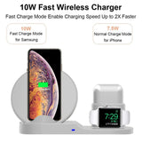 3 in 1 10W Fast Wireless Charger Dock Station Fast Charging For iPhone Apple Watch AirPods Android - Techngeek