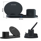 3 in 1 10W Fast Wireless Charger Dock Station Fast Charging For iPhone Apple Watch AirPods Android - Techngeek