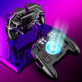 Mobile Joystick Controller Turnover Button Gamepad for iOS Android Six 6 Finger Operating Gamepad With Cooling Fan