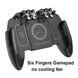 Mobile Joystick Controller Turnover Button Gamepad for iOS Android Six 6 Finger Operating Gamepad With Cooling Fan