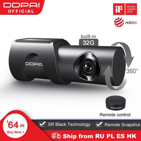 DDPai Mini3 Car Camera WiFi 1600P HD Night Vision Dash Cam eMMC 32GB Car DVR Mini Camera Auto Video Recorder 24H Parking Monitor - Techngeek
