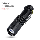 LED Flashlight 2000LM Q5 Mini LED Flashlight COB Torch AA/14500 Adjustable Zoom Focus Torch USB T6 Flash Light 18650 Penlight - Techngeek