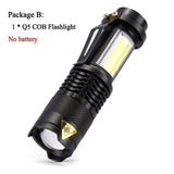 LED Flashlight 2000LM Q5 Mini LED Flashlight COB Torch AA/14500 Adjustable Zoom Focus Torch USB T6 Flash Light 18650 Penlight - Techngeek