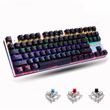 Mechanical Keyboard 87 keys Blue Switch Gaming Keyboards for Tablet Desktop  Russian sticker