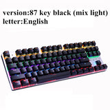 Mechanical Keyboard 87 keys Blue Switch Gaming Keyboards for Tablet Desktop  Russian sticker