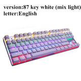 Mechanical Keyboard 87 keys Blue Switch Gaming Keyboards for Tablet Desktop  Russian sticker