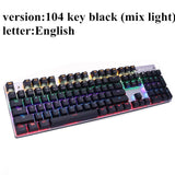 Mechanical Keyboard 87 keys Blue Switch Gaming Keyboards for Tablet Desktop  Russian sticker