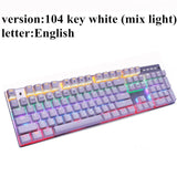 Mechanical Keyboard 87 keys Blue Switch Gaming Keyboards for Tablet Desktop  Russian sticker