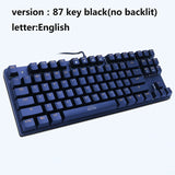 Mechanical Keyboard 87 keys Blue Switch Gaming Keyboards for Tablet Desktop  Russian sticker