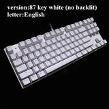 Mechanical Keyboard 87 keys Blue Switch Gaming Keyboards for Tablet Desktop  Russian sticker