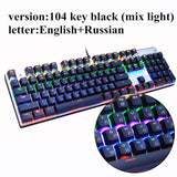 Mechanical Keyboard 87 keys Blue Switch Gaming Keyboards for Tablet Desktop  Russian sticker