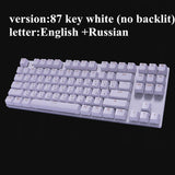 Mechanical Keyboard 87 keys Blue Switch Gaming Keyboards for Tablet Desktop  Russian sticker