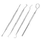 New 3 Pcs/lot 4pcs/setHealthy Professional Handle Dental Tool Pick Scaler Mirror Set Stainless Steel Teeth Clean Make Up Tools - Techngeek