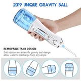 Oral Irrigator USB Rechargeable Portable Dental Water Floss 5 Modes 300ml Irrigator Dental Teeth Cleaner + 5 Jet Tip & Bag - Techngeek