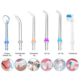 Oral Irrigator USB Rechargeable Portable Dental Water Floss 5 Modes 300ml Irrigator Dental Teeth Cleaner + 5 Jet Tip & Bag - Techngeek