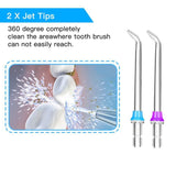 Oral Irrigator USB Rechargeable Portable Dental Water Floss 5 Modes 300ml Irrigator Dental Teeth Cleaner + 5 Jet Tip & Bag - Techngeek