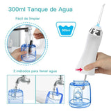 Oral Irrigator USB Rechargeable Portable Dental Water Floss 5 Modes 300ml Irrigator Dental Teeth Cleaner + 5 Jet Tip & Bag - Techngeek