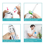 Oral Irrigator USB Rechargeable Portable Dental Water Floss 5 Modes 300ml Irrigator Dental Teeth Cleaner + 5 Jet Tip & Bag - Techngeek