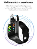 Smart Watch with Wireless Bluetooth Earphone Message Reminder Music Control IOS Android - Techngeek