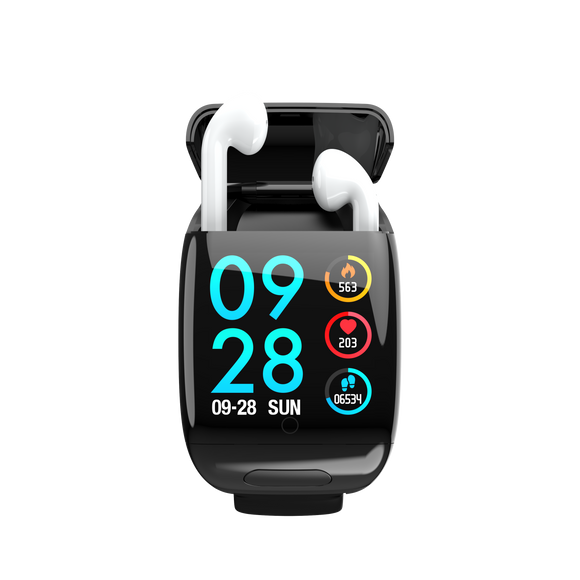 Smart Watch with Wireless Bluetooth Earphone Message Reminder Music Control IOS Android - Techngeek