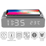 Fast Wireless Charger LED Alarm Clock Phone Wireless Charger Charging Pad Thermometer For IPhone and Android