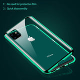 Metal Magnetic Adsorption Case For iPhone with Double Sided Tempered Glass - Techngeek