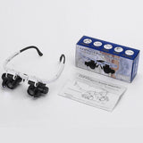 Magnifying glass Glasses loupes Magnifier eyewear with LED lighting Watch Repair 8x 15x 23X Dual Eye Jewelry Loupe Lens new - Techngeek