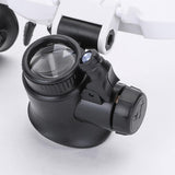 Magnifying glass Glasses loupes Magnifier eyewear with LED lighting Watch Repair 8x 15x 23X Dual Eye Jewelry Loupe Lens new - Techngeek