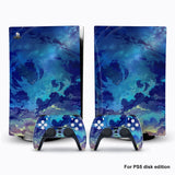 PS5 Console Disk Edition Carbon Fiber Skin Sticker Decal Cover for PlayStation 5 Disc Console and 2 Controllers