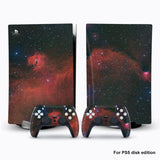 PS5 Console Disk Edition Carbon Fiber Skin Sticker Decal Cover for PlayStation 5 Disc Console and 2 Controllers