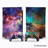 PS5 Console Disk Edition Carbon Fiber Skin Sticker Decal Cover for PlayStation 5 Disc Console and 2 Controllers