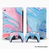 PS5 Console Disk Edition Carbon Fiber Skin Sticker Decal Cover for PlayStation 5 Disc Console and 2 Controllers