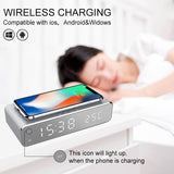 Fast Wireless Charger LED Alarm Clock Phone Wireless Charger Charging Pad Thermometer For IPhone and Android