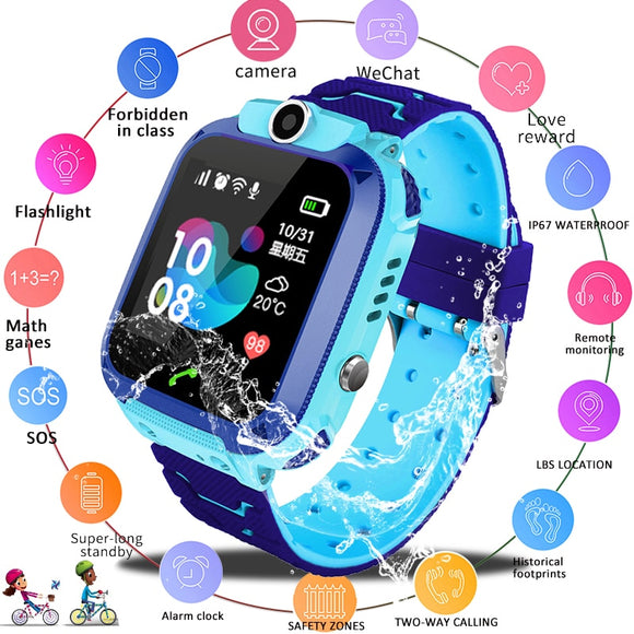 Q12 Children's Kids Waterproof IP67 Smart Watch Anti-lost Safe GPS Tracker Kids Gifts For Android IOS SOS Call