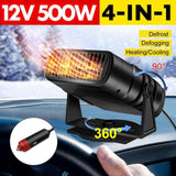 4 IN 1 12V/24V 120W Car Heater Electric Cooling Heating Fan Portable Electric Dryer Windshield Defogging Demister Defroster