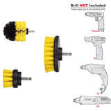 3Pcs/Set Electric Scrubber Brush Drill Brush Kit Plastic Round Cleaning Brush For Carpet Glass Car Tires Nylon Brushes 2/3.5/4in