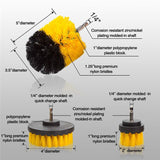 3Pcs/Set Electric Scrubber Brush Drill Brush Kit Plastic Round Cleaning Brush For Carpet Glass Car Tires Nylon Brushes 2/3.5/4in