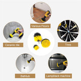 3Pcs/Set Electric Scrubber Brush Drill Brush Kit Plastic Round Cleaning Brush For Carpet Glass Car Tires Nylon Brushes 2/3.5/4in